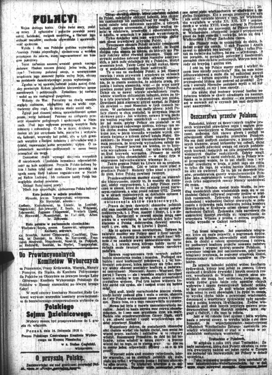 Zdjęcie w galerii na portalu naszraciborz.pl: Pękły okowy krępujące wolność naszą… Na 11 listopada Biblioteka poleca archiwalne numery Nowin Raciborskich wiadomości z regionu