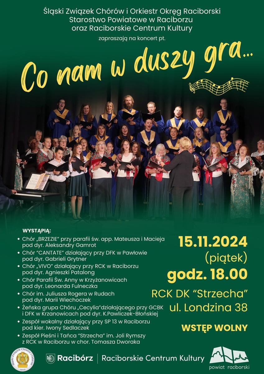 Zdjęcie w galerii na portalu naszraciborz.pl: Co nam w duszy gra. Zaproszenie na koncert wiadomości z regionu