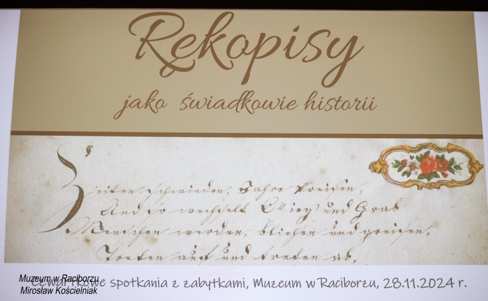 Zdjęcie w galerii na portalu naszraciborz.pl: Rękopisy jako świadkowie historii. Pokaz w Muzeum wiadomości z regionu