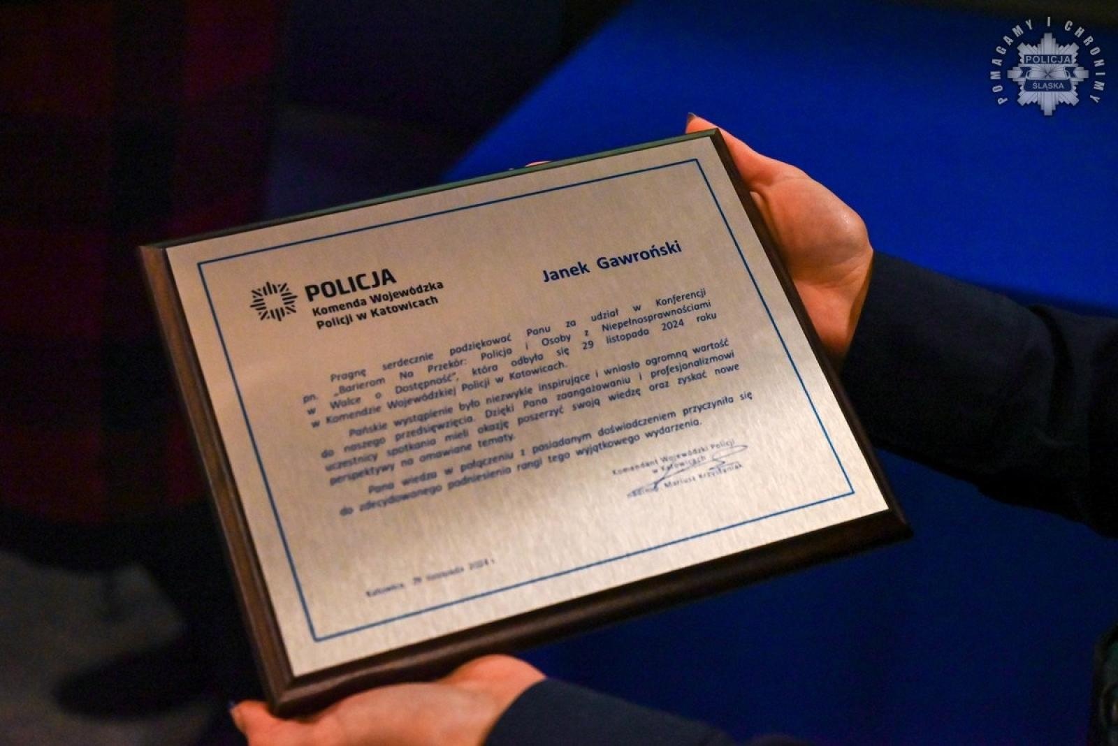 Zdjęcie w galerii na portalu naszraciborz.pl: Konferencja Barierom na przekór w komendzie wojewódzkiej w Katowicach wiadomości z regionu