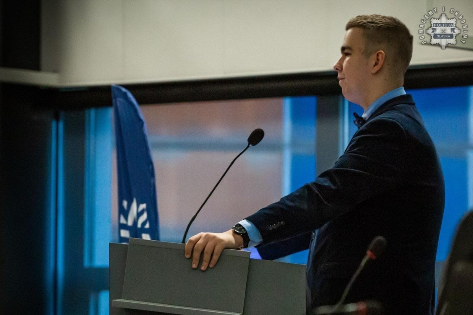 Zdjęcie w galerii na portalu naszraciborz.pl: Konferencja Barierom na przekór w komendzie wojewódzkiej w Katowicach wiadomości z regionu