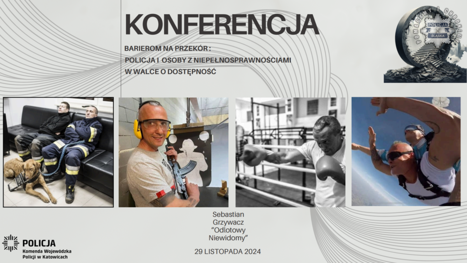 Zdjęcie w galerii na portalu naszraciborz.pl: Konferencja Barierom na przekór w komendzie wojewódzkiej w Katowicach wiadomości z regionu