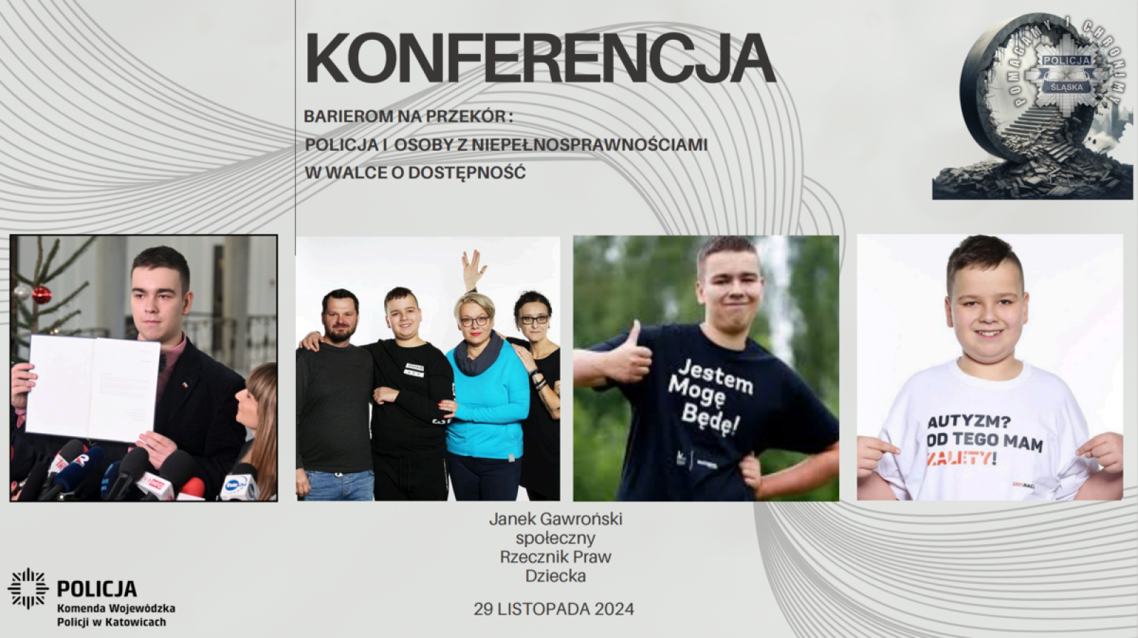 Zdjęcie w galerii na portalu naszraciborz.pl: Konferencja Barierom na przekór w komendzie wojewódzkiej w Katowicach wiadomości z regionu