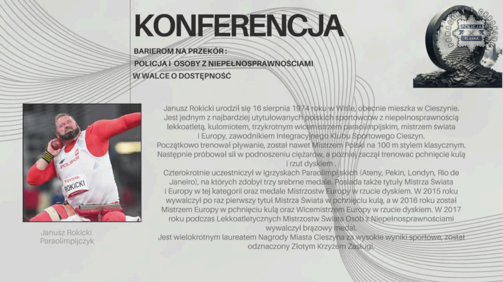 Zdjęcie w galerii na portalu naszraciborz.pl: Konferencja Barierom na przekór w komendzie wojewódzkiej w Katowicach wiadomości z regionu