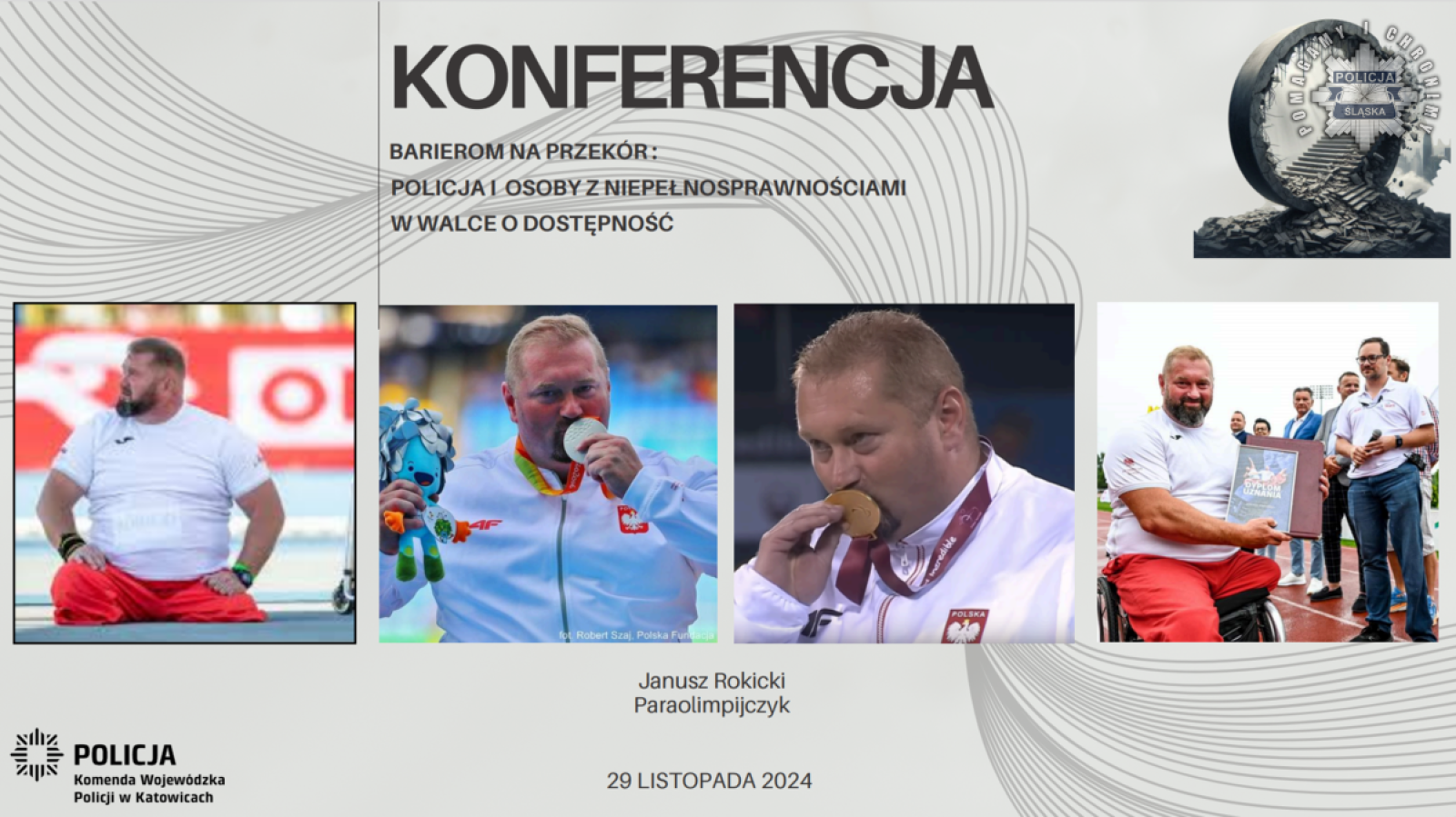 Zdjęcie w galerii na portalu naszraciborz.pl: Konferencja Barierom na przekór w komendzie wojewódzkiej w Katowicach wiadomości z regionu