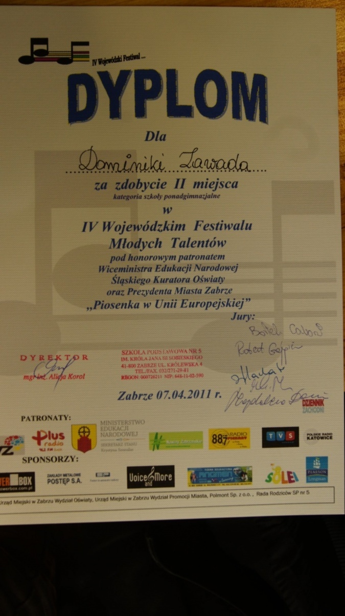 Zdjęcie w galerii na portalu naszraciborz.pl: Wyśpiewały miejsca na podium wiadomości z regionu