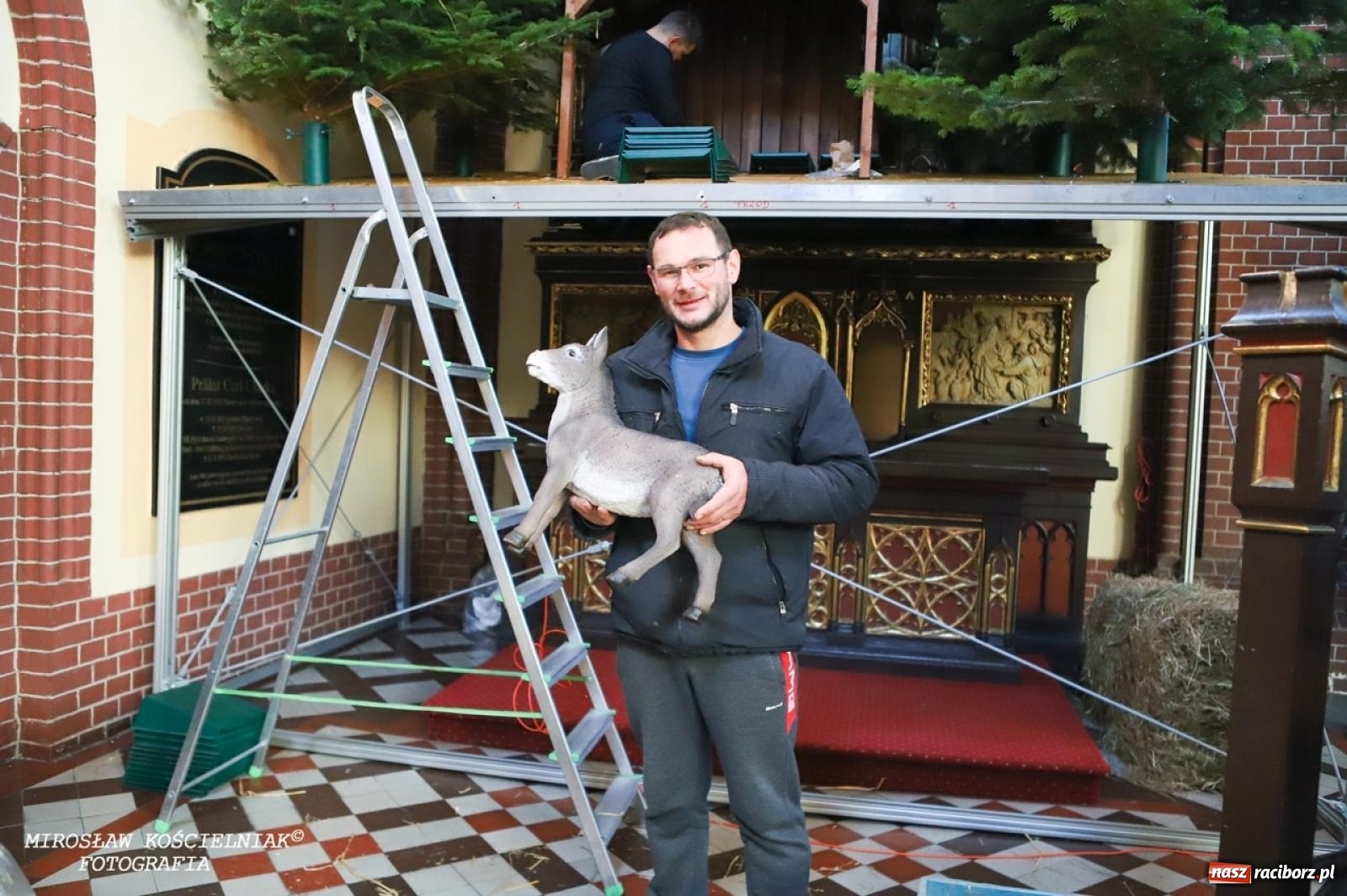 Zdjęcie w galerii na portalu naszraciborz.pl: Montaż szopki bożonarodzeniowej w kościele św. Mikołaja w Raciborzu [FOTO] wiadomości z regionu