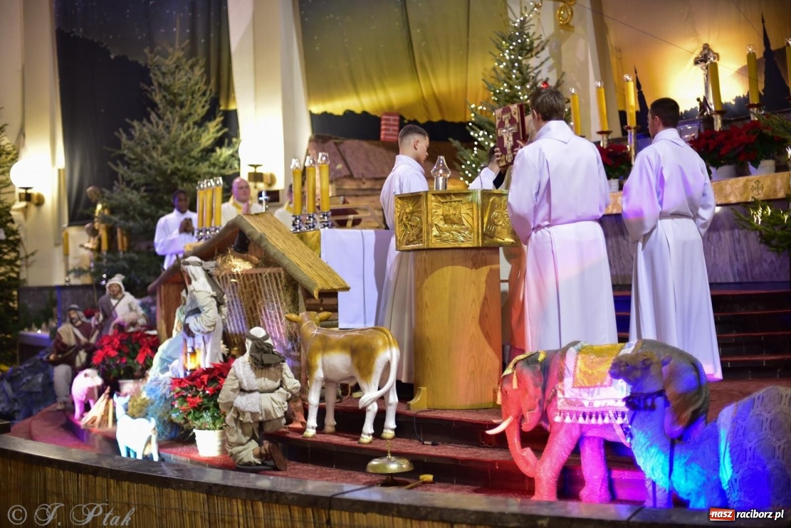 Zdjęcie w galerii na portalu naszraciborz.pl: Pasterka w okrąglaku: figura Dzieciątka w żłóbku i zapowiedź wieczoru kolęd [FOTO i WIDEO] wiadomości z regionu