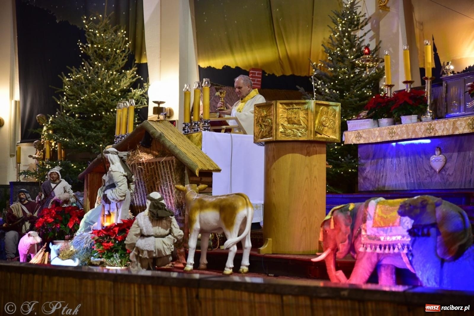 Zdjęcie w galerii na portalu naszraciborz.pl: Pasterka w okrąglaku: figura Dzieciątka w żłóbku i zapowiedź wieczoru kolęd [FOTO i WIDEO] wiadomości z regionu