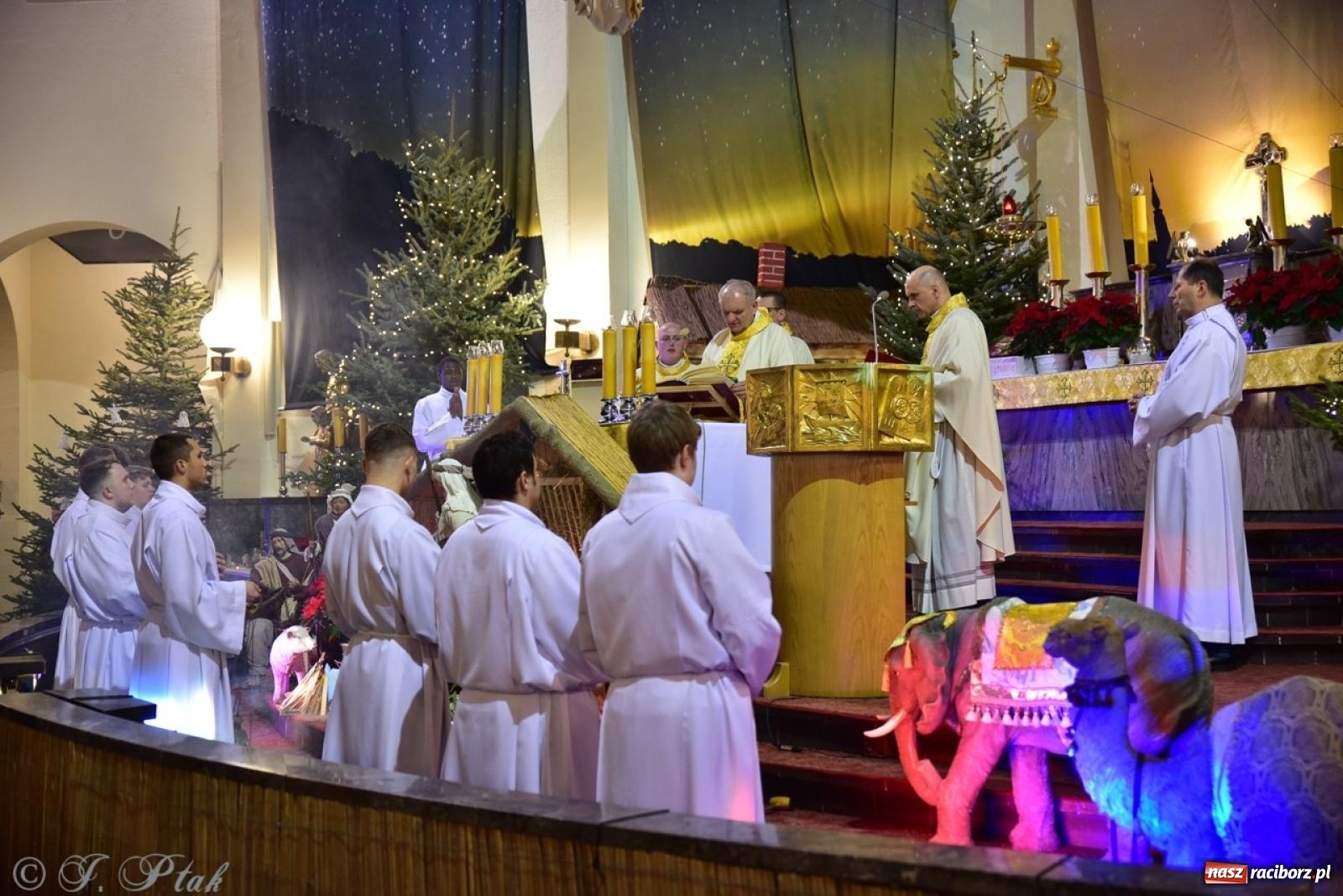 Zdjęcie w galerii na portalu naszraciborz.pl: Pasterka w okrąglaku: figura Dzieciątka w żłóbku i zapowiedź wieczoru kolęd [FOTO i WIDEO] wiadomości z regionu