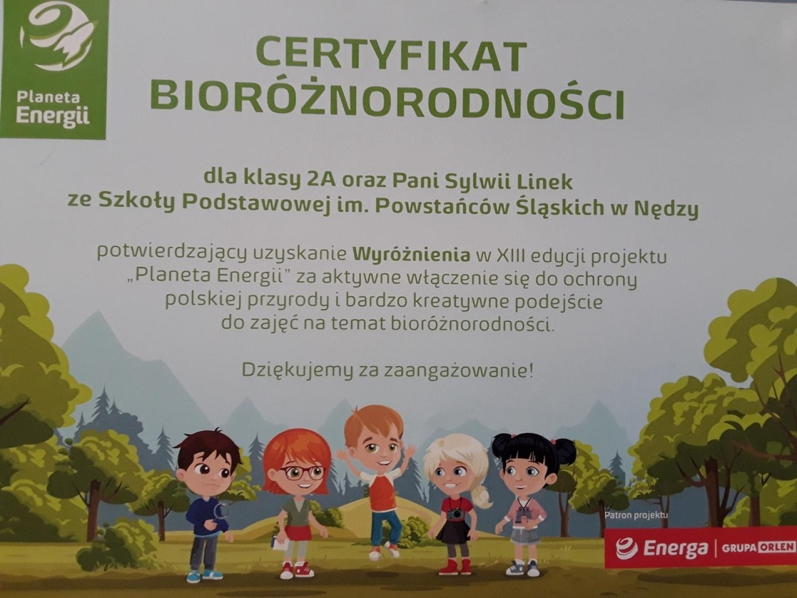 Zdjęcie w galerii na portalu naszraciborz.pl: Nagroda Planety Energii dla Szkoły Podstawowej w Nędzy! wiadomości z regionu