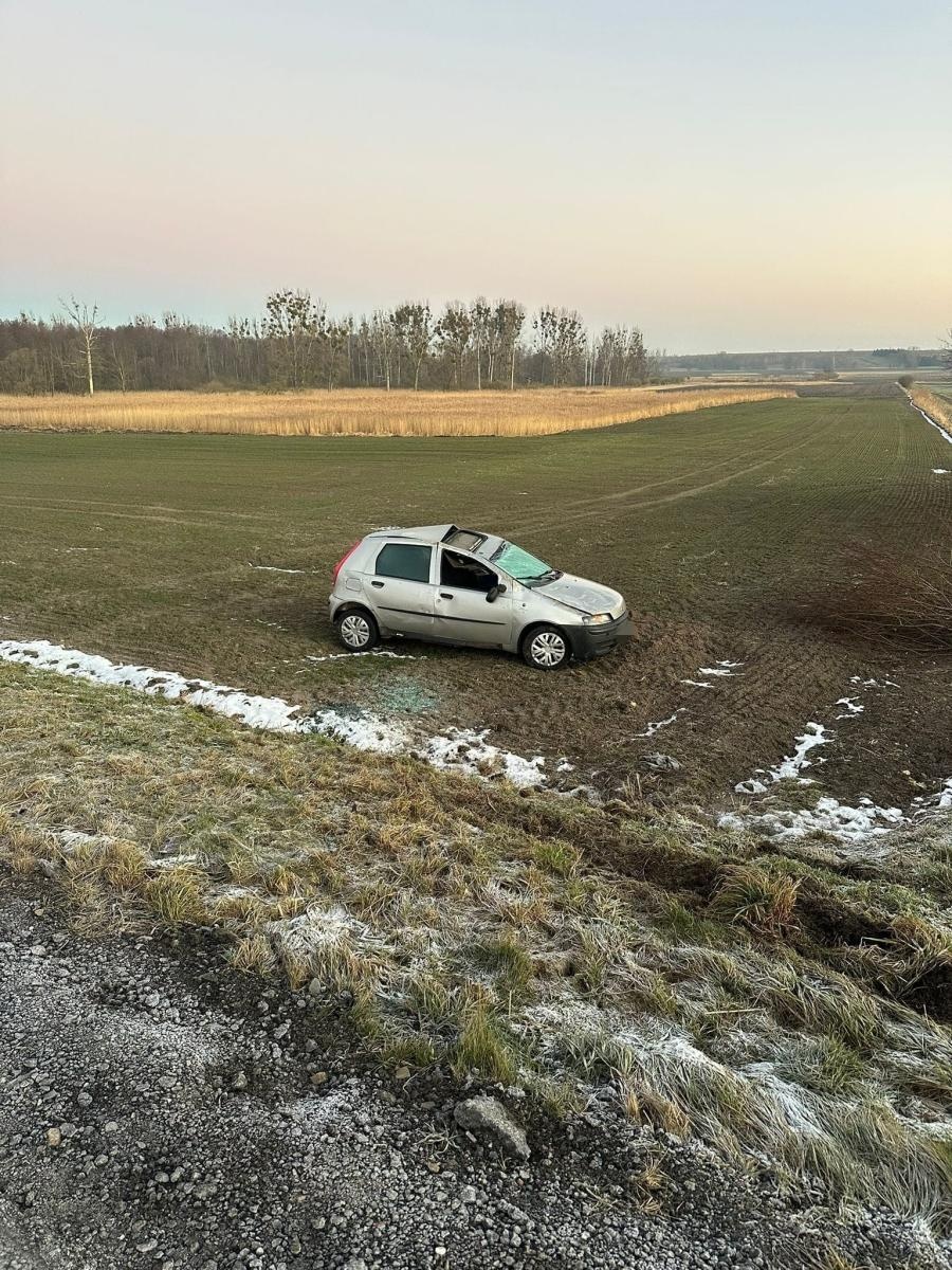 Zdjęcie w galerii na portalu naszraciborz.pl: Kolizja w Bolesławiu: Kierująca Fiatem Punto wypadła z drogi wiadomości z regionu