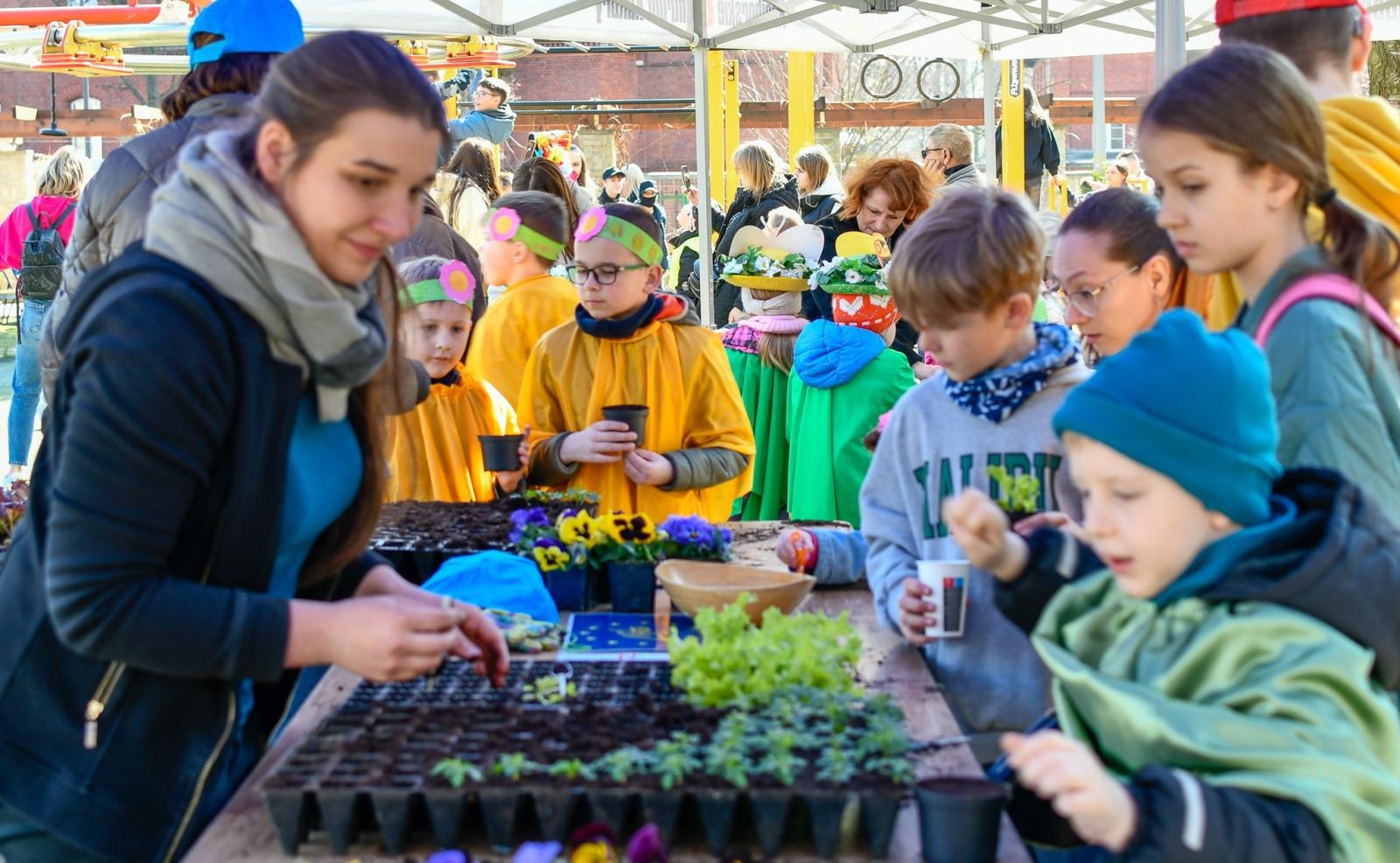 Zdjęcie w galerii na portalu naszraciborz.pl: Piknik na powitanie wiosny w Raciborzu. Gwarno i kolorowo w parku Jordanowskim [FOTO i WIDEO] wiadomości z regionu