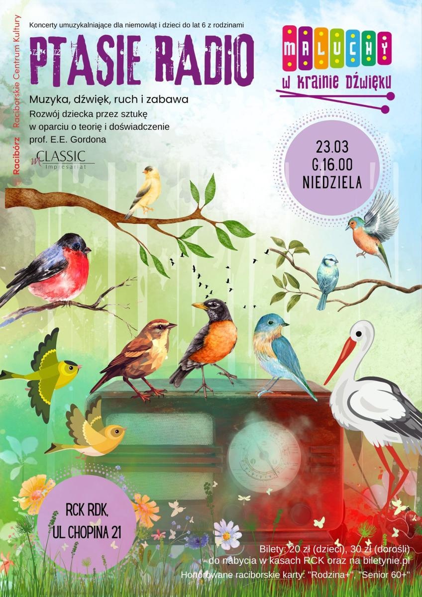 Zdjęcie w galerii na portalu naszraciborz.pl: Maluchy w Krainie Dźwięku: Ptasie Radio już w niedzielę w RCK wiadomości z regionu