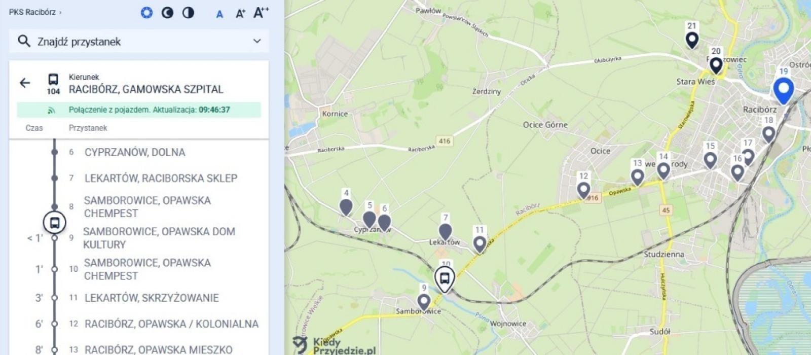 Zdjęcie w galerii na portalu naszraciborz.pl: Powiatowy PKS wdrożył nowy system dynamicznej informacji pasażerskiej wiadomości z regionu