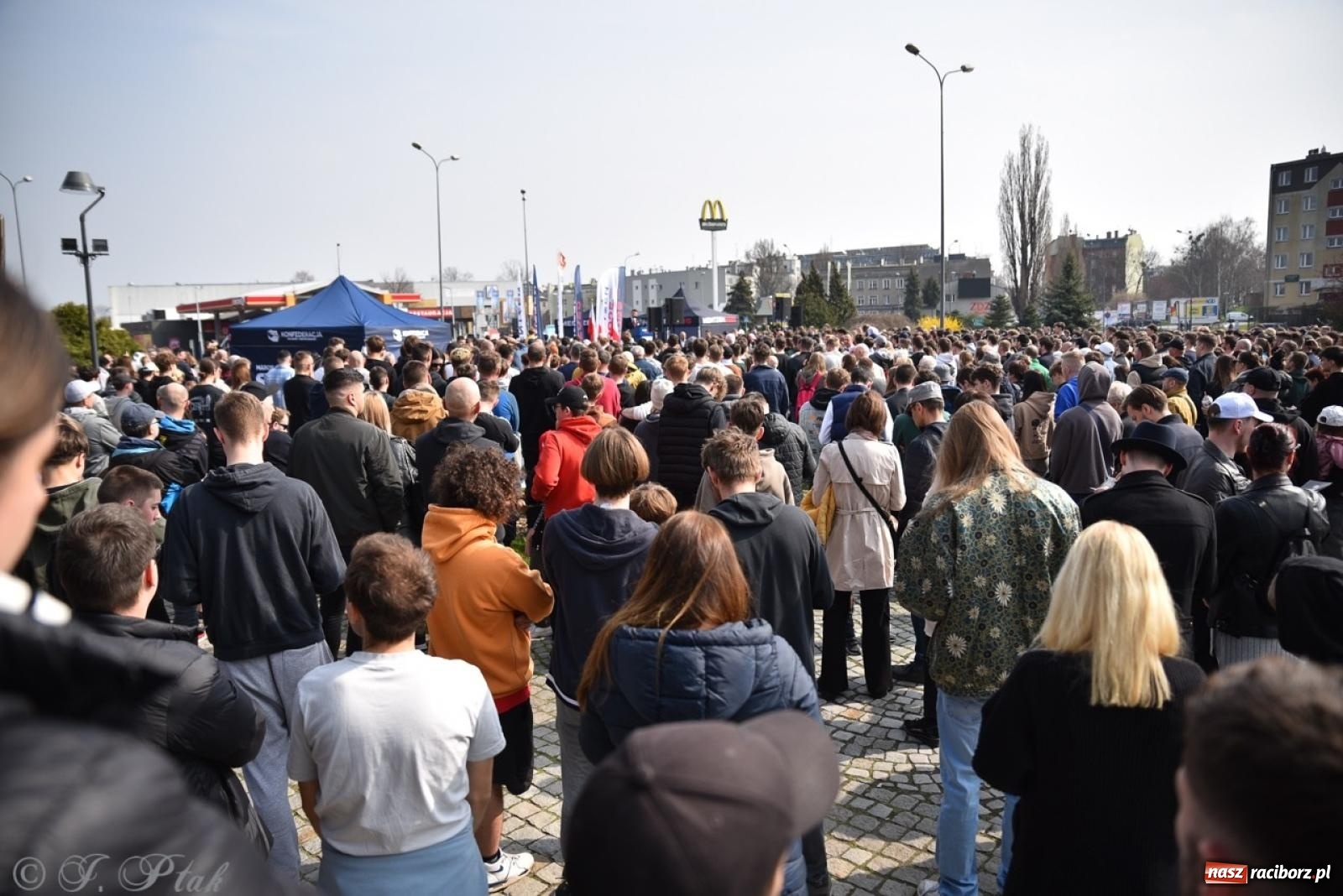 Zdjęcie w galerii na portalu naszraciborz.pl: Cześć, tu Sławomir. Mentzen na wiecu przy Matce Polce w Raciborzu [FOTO i WIDEO] wiadomości z regionu