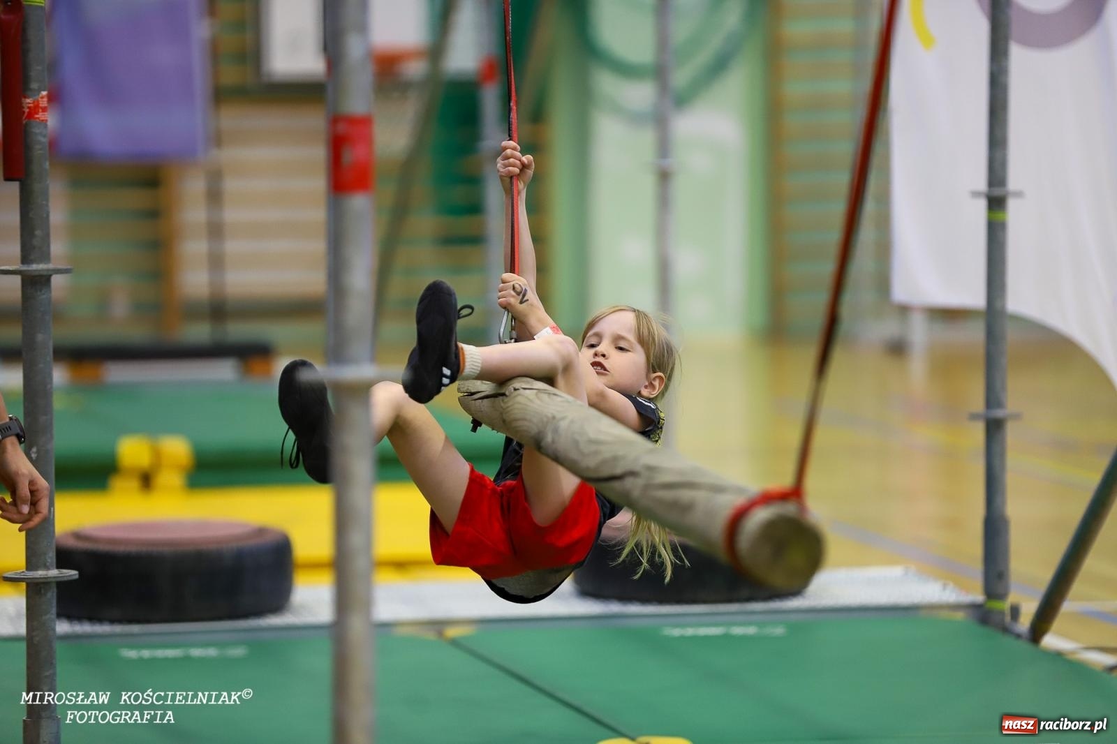 Zdjęcie w galerii na portalu naszraciborz.pl: Ponad 100 młodych zawodników na Mistrzostwach Śląska Ninja Monkey Kids w Raciborzu wiadomości z regionu