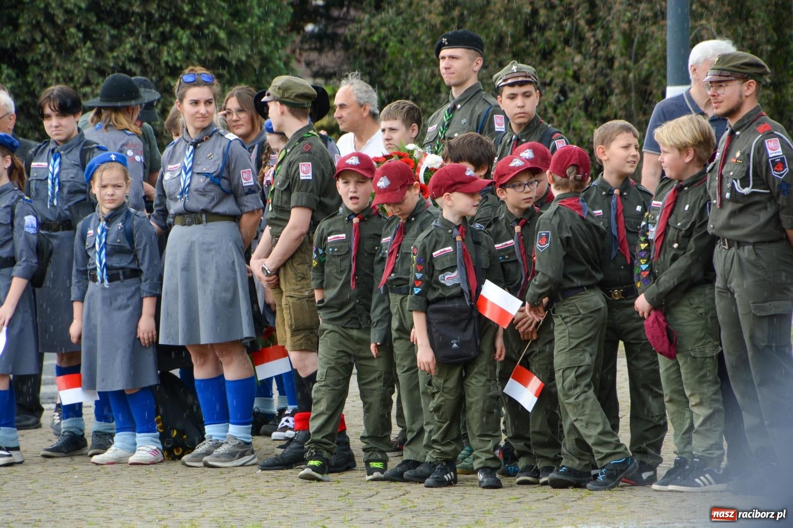Zdjęcie w galerii na portalu naszraciborz.pl: Obchody Trzeciego Maja w Raciborzu w strugach deszczu [FOTO i WIDEO] wiadomości z regionu