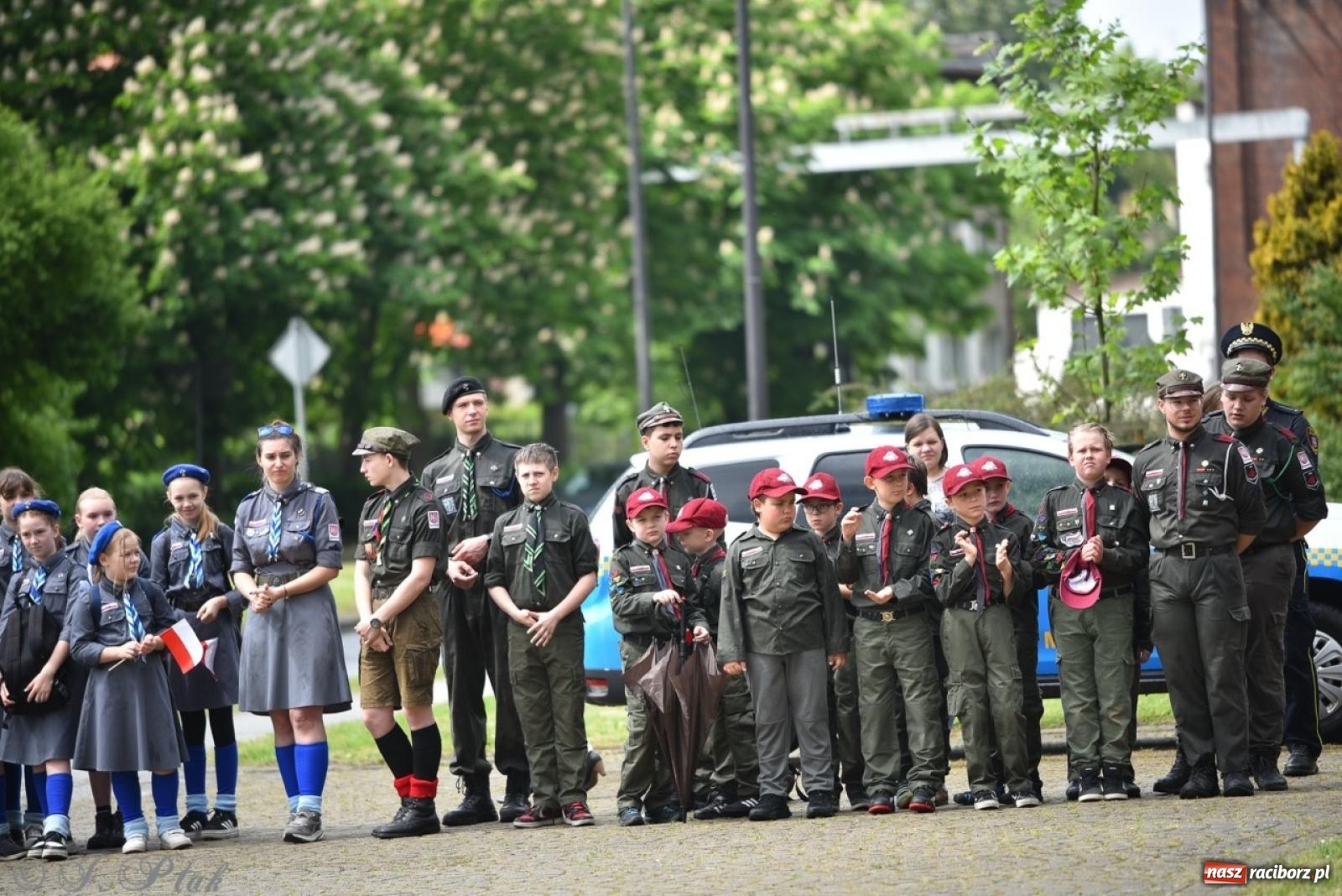Zdjęcie w galerii na portalu naszraciborz.pl: Obchody Trzeciego Maja w Raciborzu w strugach deszczu [FOTO i WIDEO] wiadomości z regionu