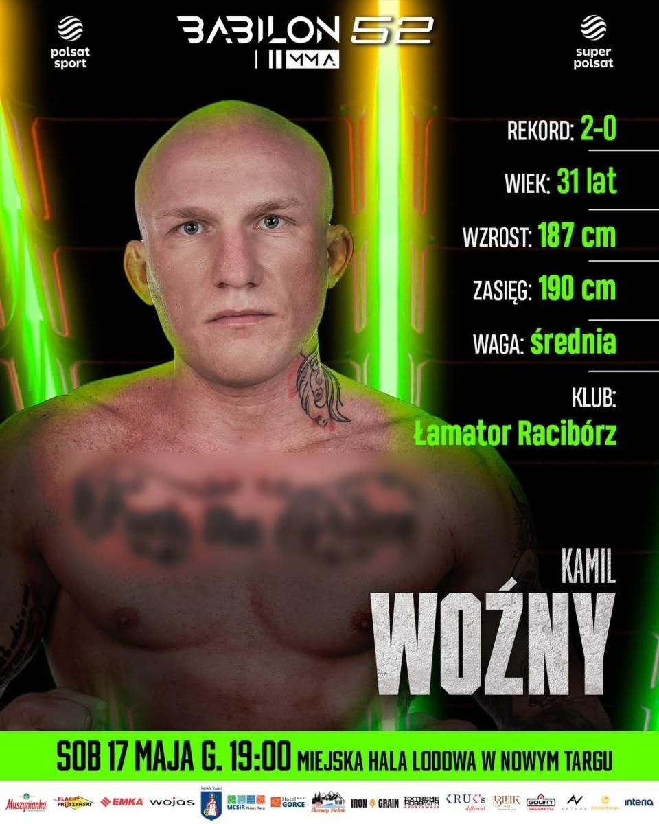 Zdjęcie w galerii na portalu naszraciborz.pl: Kamil Woźny z Łamatora Racibórz powalczy na gali Babilon MMA 52 wiadomości z regionu