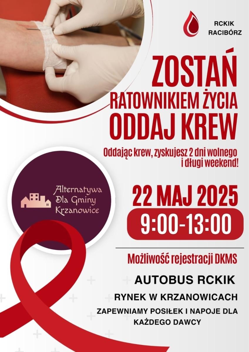 Zdjęcie w galerii na portalu naszraciborz.pl: 22 maja w Krzanowicach. Oddaj krew i zarejestruj się jako dawca szpiku wiadomości z regionu