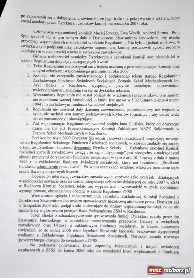 Zdjęcie w galerii na portalu naszraciborz.pl: Konflikt w Mechaniku. Zarzuty nauczycieli wiadomości z regionu