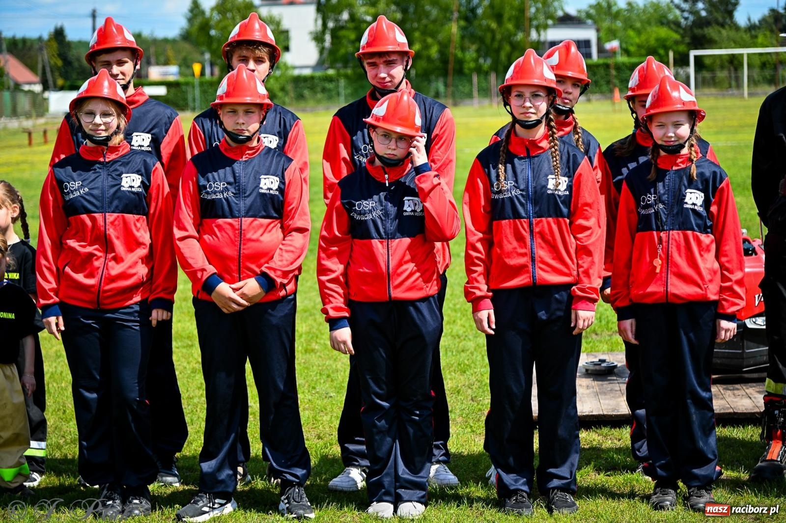 Zdjęcie w galerii na portalu naszraciborz.pl: Zawody sportowo-pożarnicze w Górkach Śląskich. Strażacka rywalizacja mimo kapryśnej pogody wiadomości z regionu