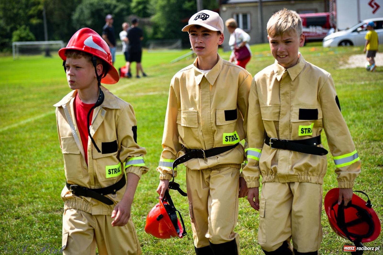 Zdjęcie w galerii na portalu naszraciborz.pl: Zawody sportowo-pożarnicze w Górkach Śląskich. Strażacka rywalizacja mimo kapryśnej pogody wiadomości z regionu