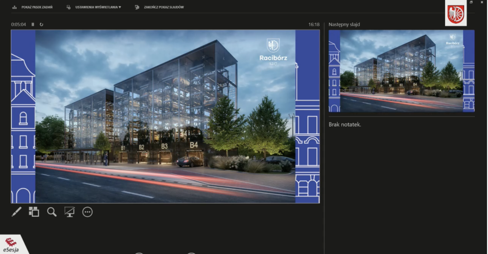 Zdjęcie w galerii na portalu naszraciborz.pl: Zielony Rynek, parking podziemny na pl. Długosza i podświetlone drzewa. Prezydent zapowiada zmiany w centrum Raciborza wiadomości z regionu