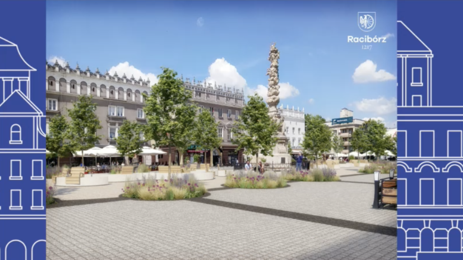 Zdjęcie w galerii na portalu naszraciborz.pl: Zielony Rynek, parking podziemny na pl. Długosza i podświetlone drzewa. Prezydent zapowiada zmiany w centrum Raciborza wiadomości z regionu