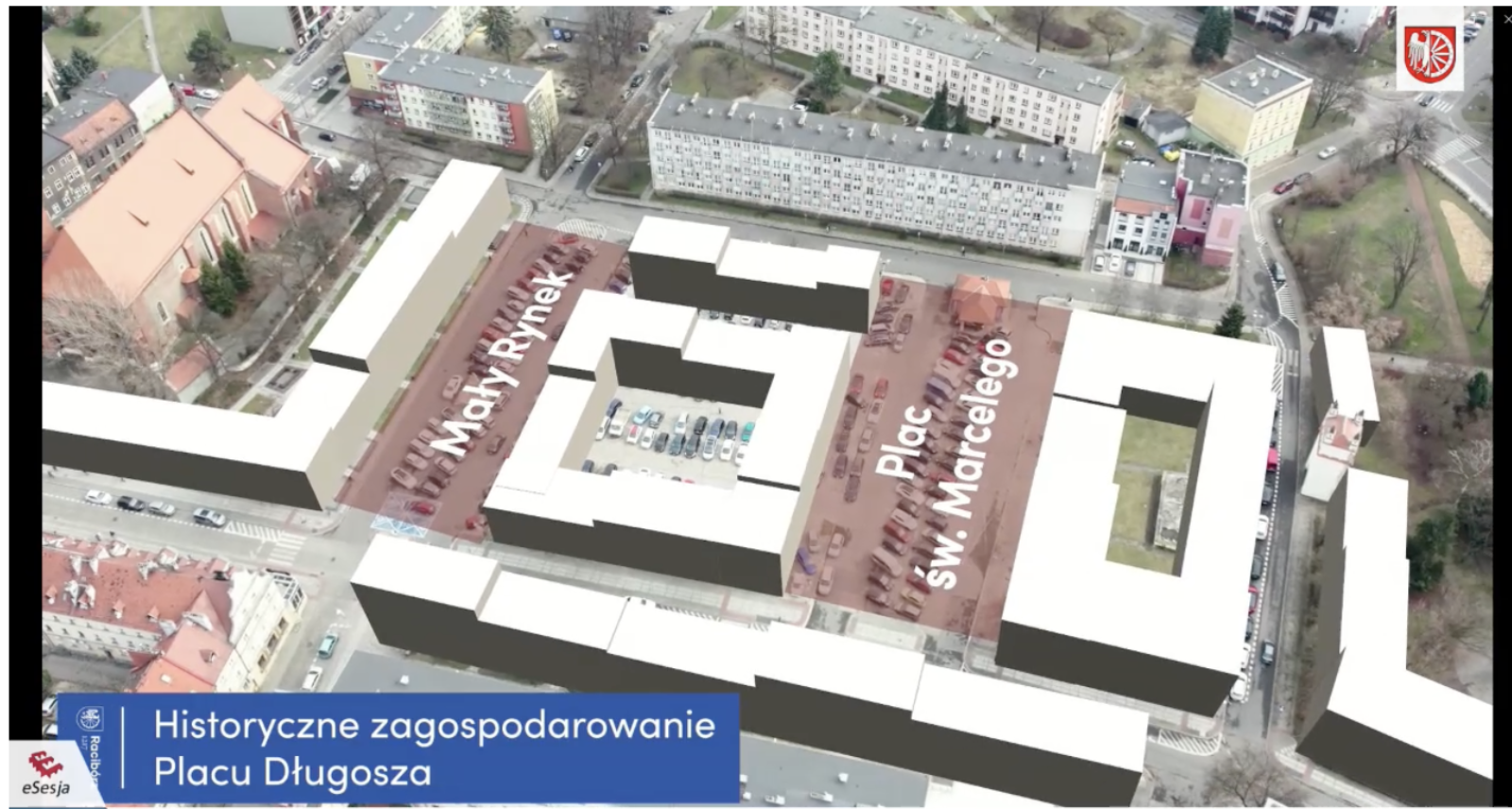 Zdjęcie w galerii na portalu naszraciborz.pl: Zielony Rynek, parking podziemny na pl. Długosza i podświetlone drzewa. Prezydent zapowiada zmiany w centrum Raciborza wiadomości z regionu