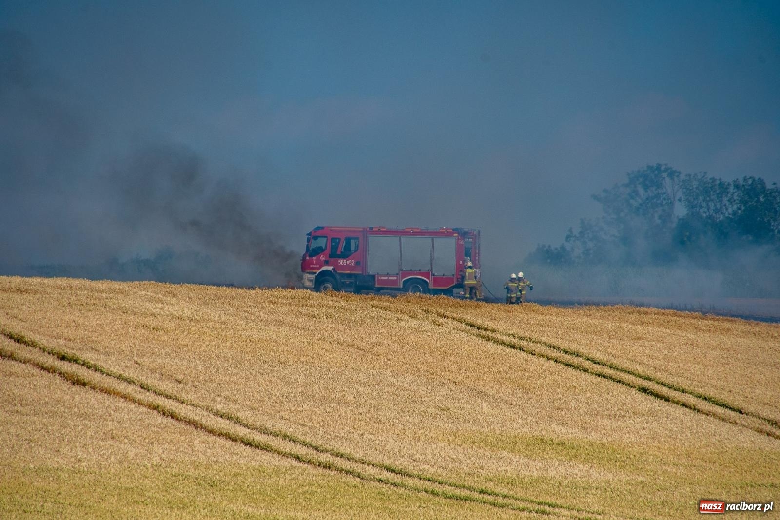 Zdjęcie w galerii na portalu naszraciborz.pl: Niebezpieczna niedziela w powiecie raciborskim – pożar zboża, tlenek węgla i skutki silnego wiatru wiadomości z regionu
