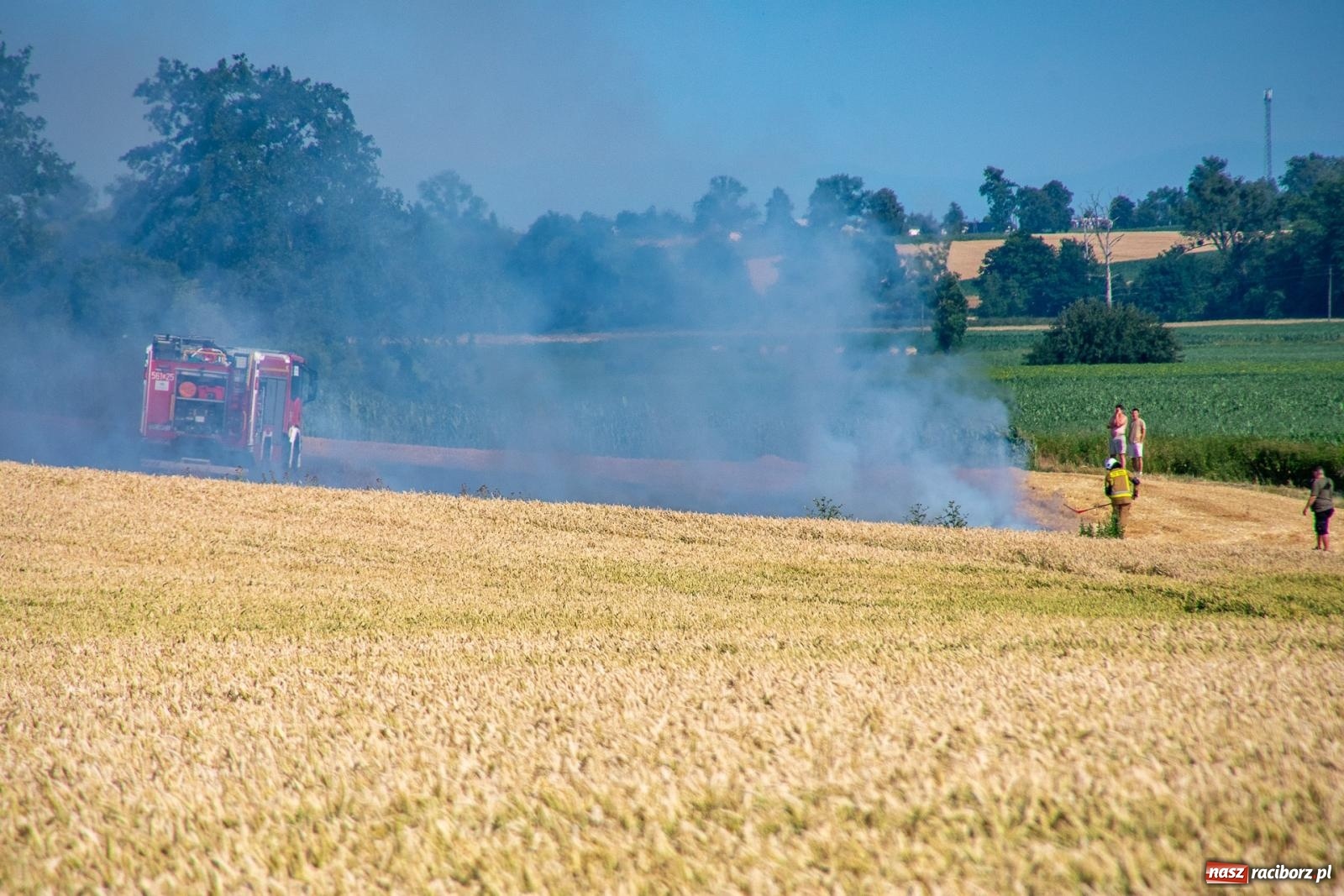 Zdjęcie w galerii na portalu naszraciborz.pl: Niebezpieczna niedziela w powiecie raciborskim – pożar zboża, tlenek węgla i skutki silnego wiatru wiadomości z regionu