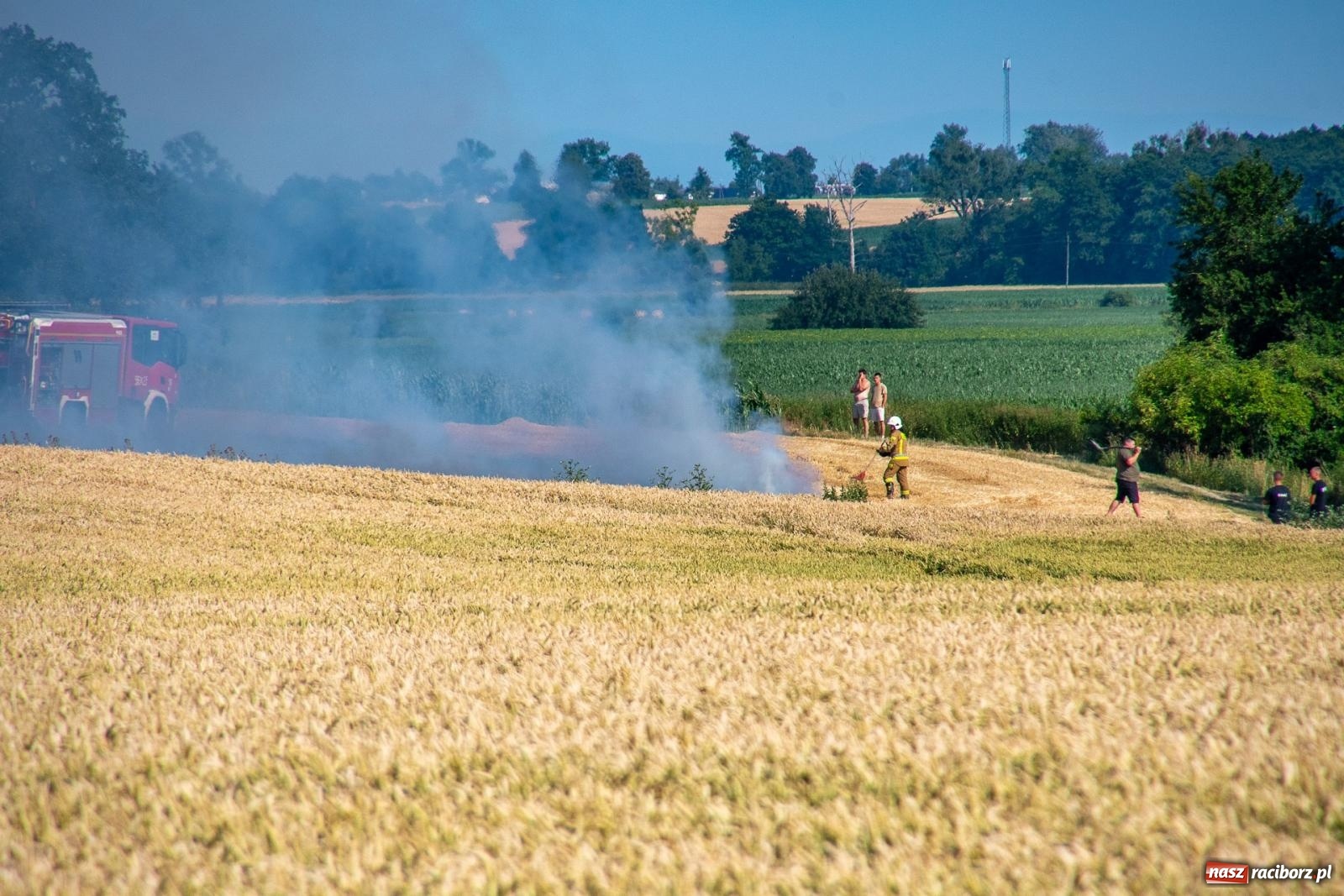 Zdjęcie w galerii na portalu naszraciborz.pl: Niebezpieczna niedziela w powiecie raciborskim – pożar zboża, tlenek węgla i skutki silnego wiatru wiadomości z regionu