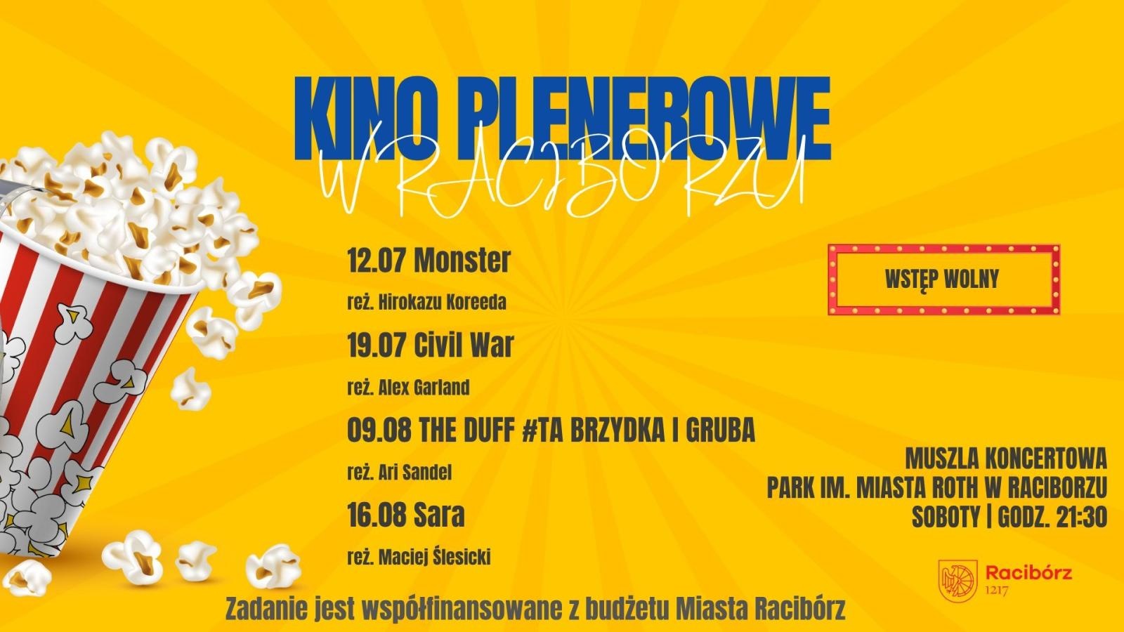 Zdjęcie w galerii na portalu naszraciborz.pl: Kino pod gwiazdami w Raciborzu – start już 12 lipca wiadomości z regionu