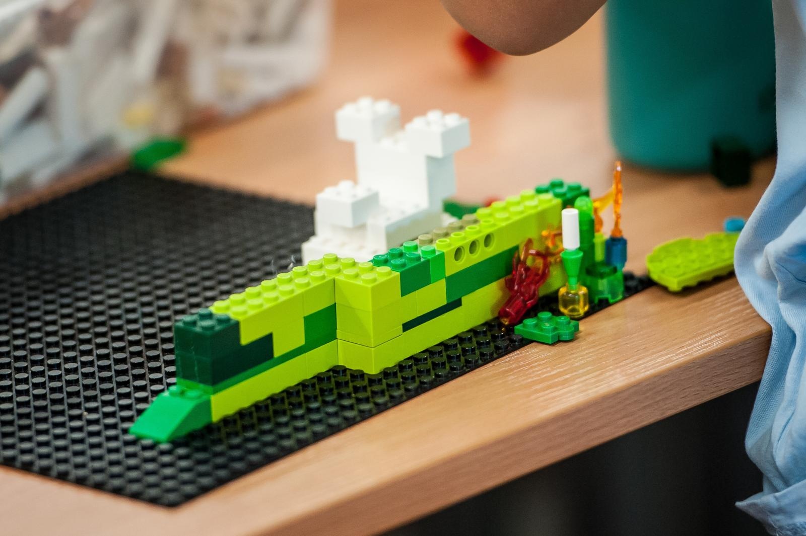 Zdjęcie w galerii na portalu naszraciborz.pl: Ciocia od Klocków na Zamku Piastowskim. Warsztaty LEGO w ramach Wakacji w Powiecie wiadomości z regionu