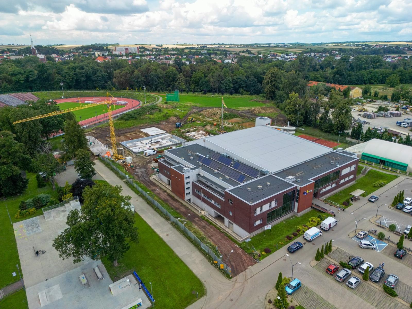 Zdjęcie w galerii na portalu naszraciborz.pl: Trwa budowa nowej atrakcji Raciborza – zobacz najnowsze zdjęcia z drona wiadomości z regionu