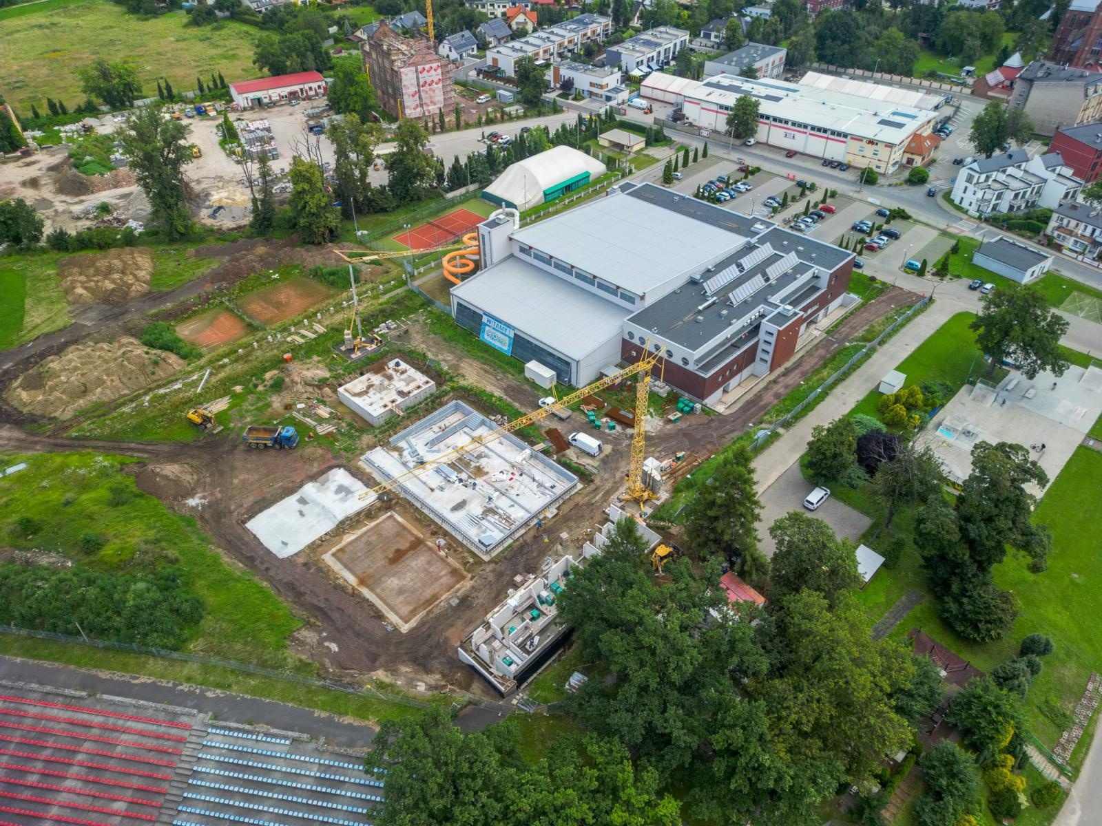 Zdjęcie w galerii na portalu naszraciborz.pl: Trwa budowa nowej atrakcji Raciborza – zobacz najnowsze zdjęcia z drona wiadomości z regionu