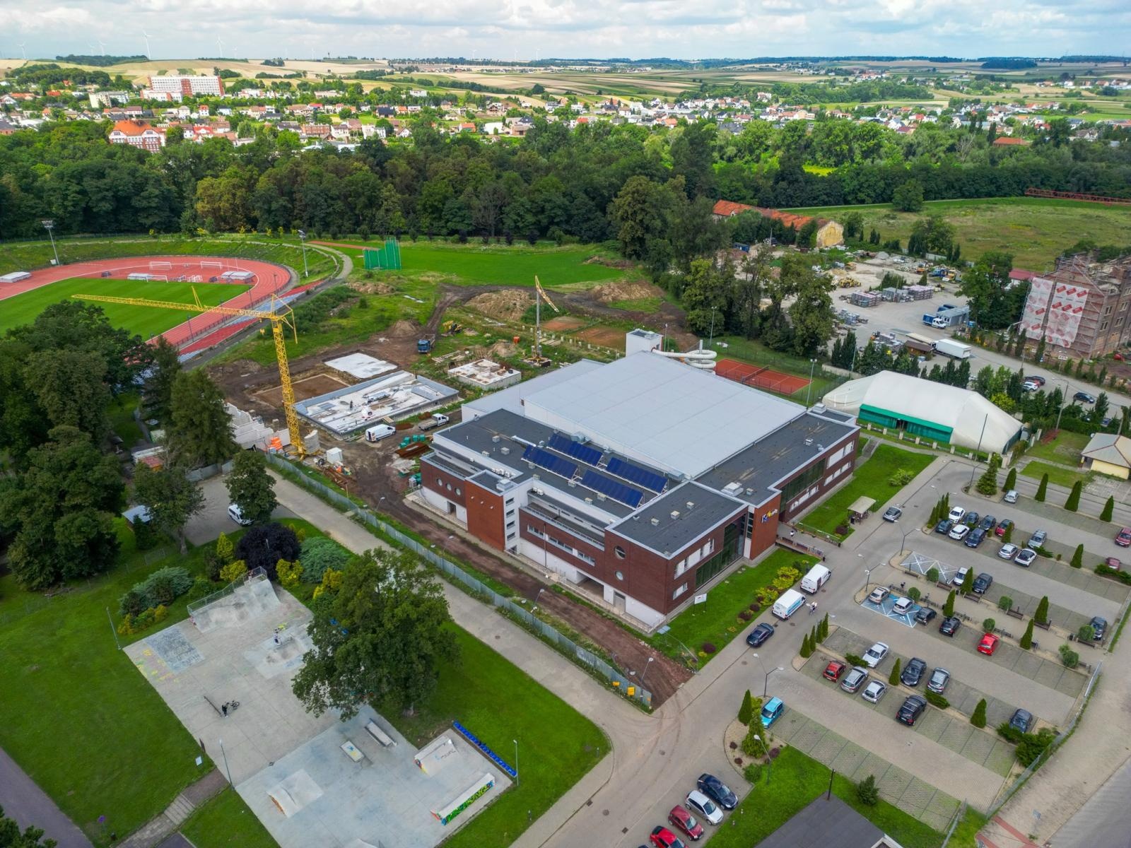 Zdjęcie w galerii na portalu naszraciborz.pl: Trwa budowa nowej atrakcji Raciborza – zobacz najnowsze zdjęcia z drona wiadomości z regionu