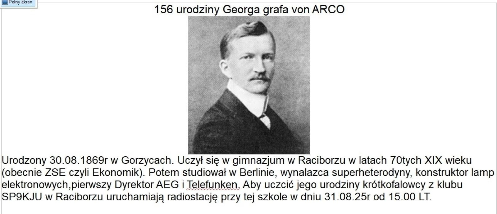 Zdjęcie w galerii na portalu naszraciborz.pl: Radiowa wyprawa z okazji urodzin Georga von Arco w Raciborzu wiadomości z regionu