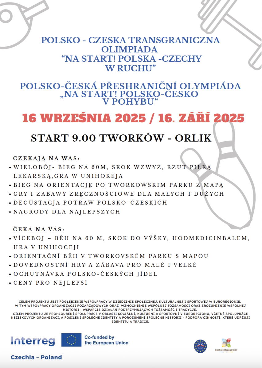 Zdjęcie w galerii na portalu naszraciborz.pl: Polsko-czeska olimpiada Na start! Polska – Czechy w ruchu już we wrześniu w Tworkowie wiadomości z regionu