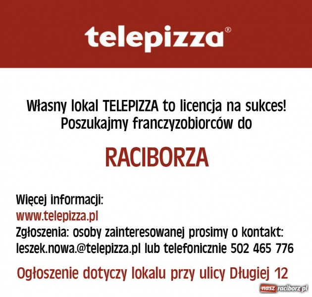 Zdjęcie w galerii na portalu naszraciborz.pl: Telepizza wchodzi do Raciborza wiadomości z regionu