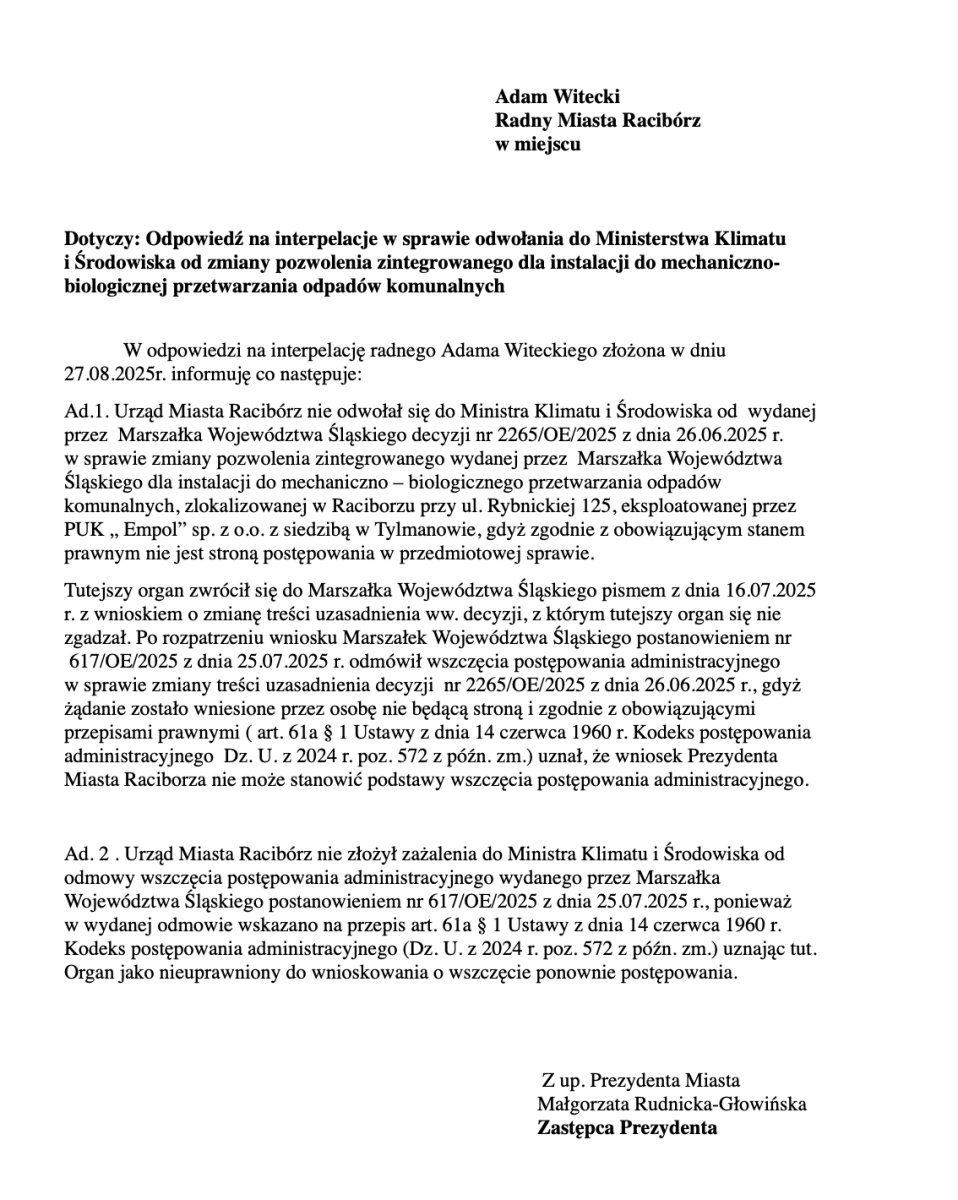 Zdjęcie w galerii na portalu naszraciborz.pl: Empol planuje większy przerób odpadów w Brzeziu – nowe fakty w sprawie wiadomości z regionu