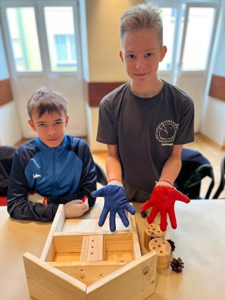 Zdjęcie w galerii na portalu naszraciborz.pl: Uczniowie z Ostroga tworzą ekologiczne hotele dla owadów wiadomości z regionu