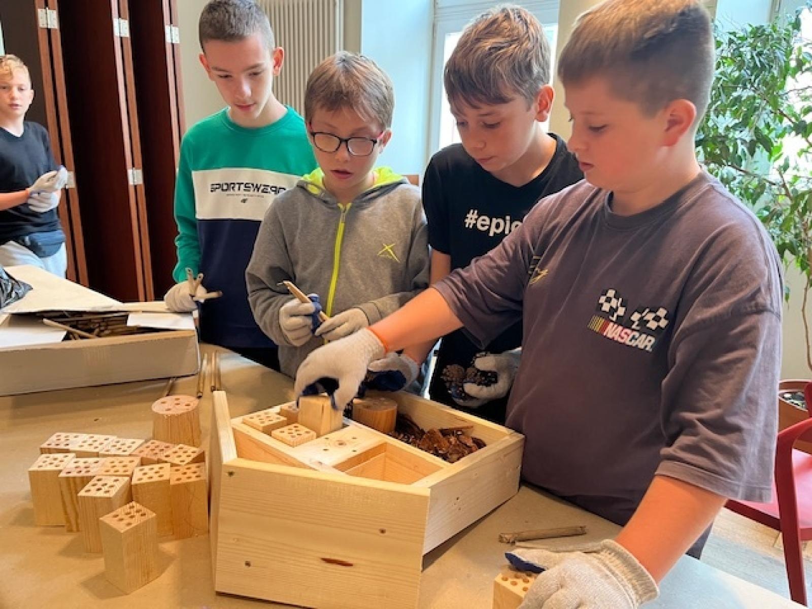 Zdjęcie w galerii na portalu naszraciborz.pl: Uczniowie z Ostroga tworzą ekologiczne hotele dla owadów wiadomości z regionu