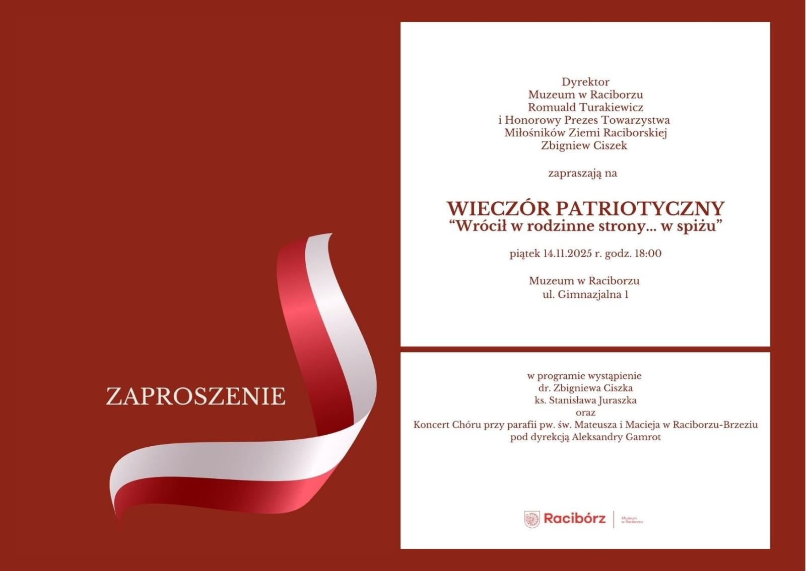 Zdjęcie w galerii na portalu naszraciborz.pl: Wieczór Patriotyczny w Muzeum w Raciborzu wiadomości z regionu