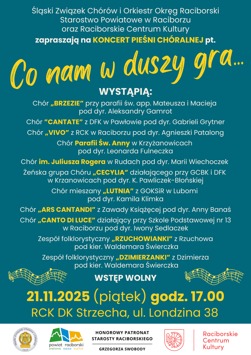 Zdjęcie w galerii na portalu naszraciborz.pl: Co nam w duszy gra… - koncert chórów powiatu raciborskiego w najbliższy piątek w DK Strzecha wiadomości z regionu