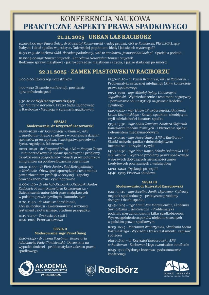 Zdjęcie w galerii na portalu naszraciborz.pl: Dwudniowa konferencja o prawie spadkowym zgromadziła ekspertów w Raciborzu wiadomości z regionu