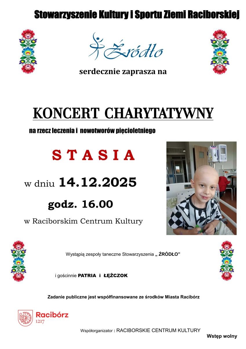 Zdjęcie w galerii na portalu naszraciborz.pl: Koncert charytatywny Stowarzyszenia Źródło na rzecz leczenia pięcioletniego Stasia wiadomości z regionu