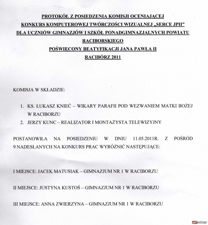 Zdjęcie w galerii na portalu naszraciborz.pl: W hołdzie bł. Janowi Pawłowi II wiadomości z regionu